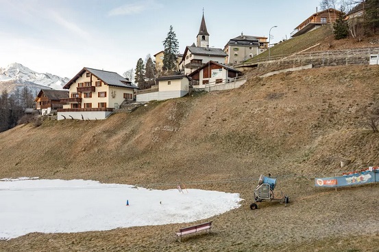 Davos sem neve diz à elite mundial tudo o que eles precisam saber — Foto: Bloomberg
