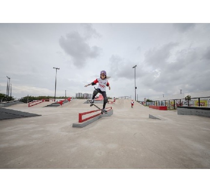 Estrutura de padrão olímpico projetada por referência mundial do skate